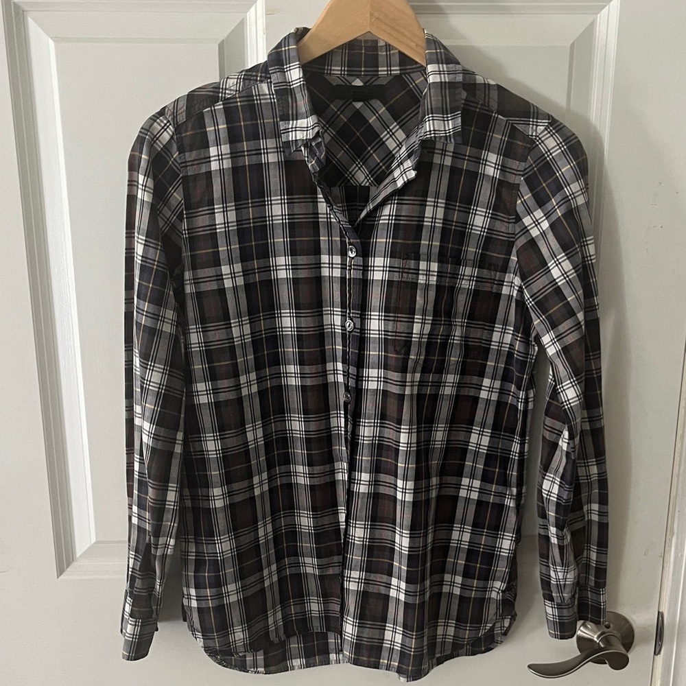 J. Crew Women's Plaid Button Cotton Down Shirt Sz 6